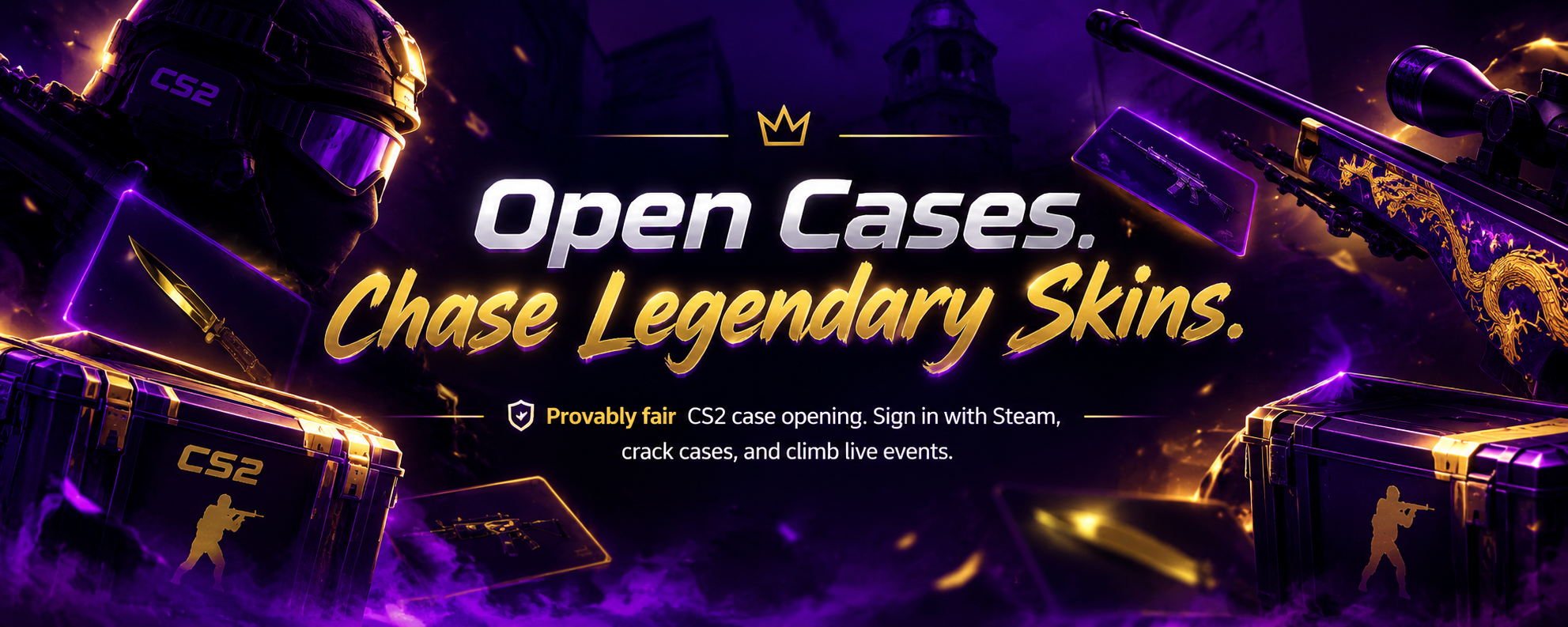 Caseify.gg — More than cases, a higher thrill. Open cases, earn rewards, join events, climb the leaderboard.
